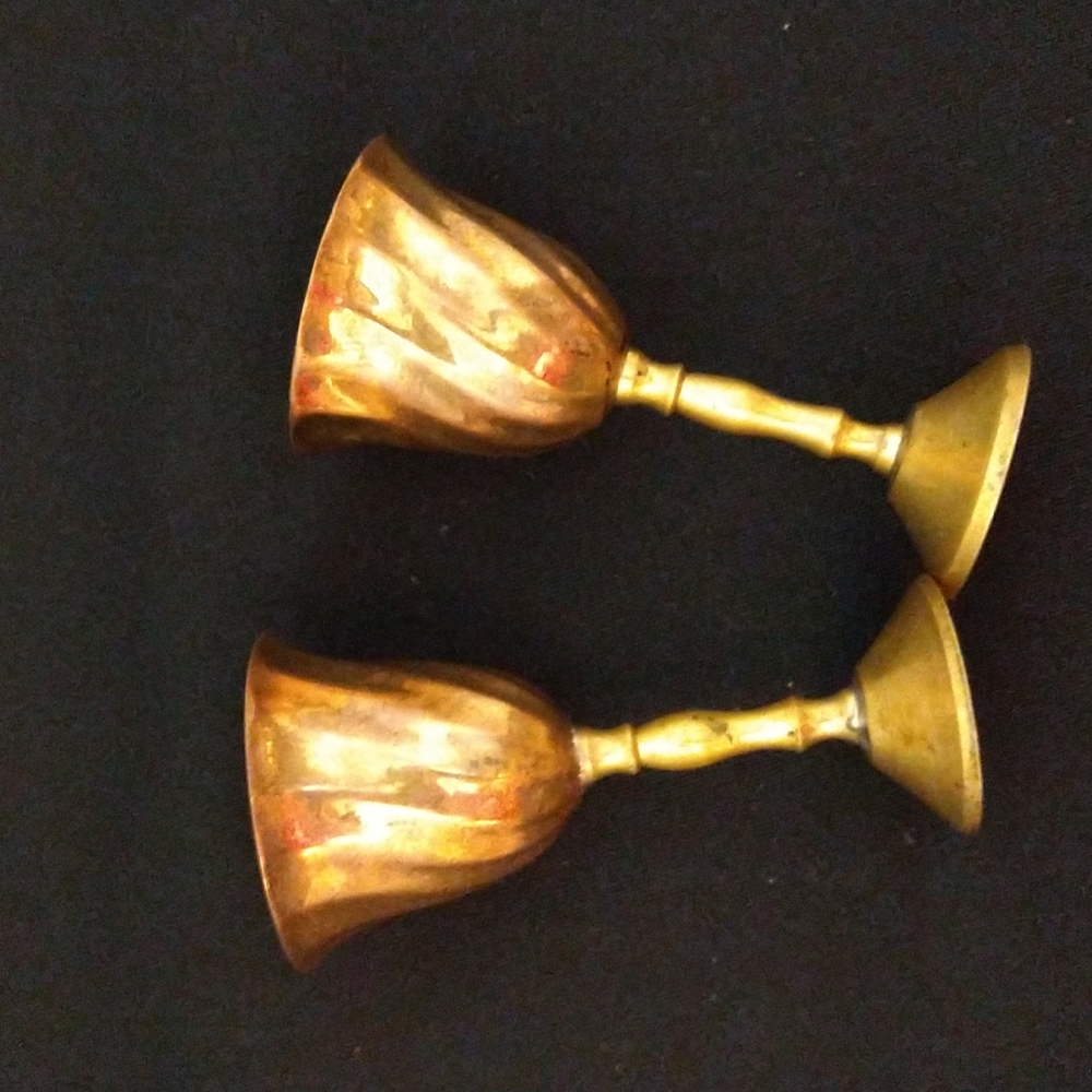 Vintage 1950’s/60’s Solid Brass Mini Goblet Set of two - Picture 3 of 5